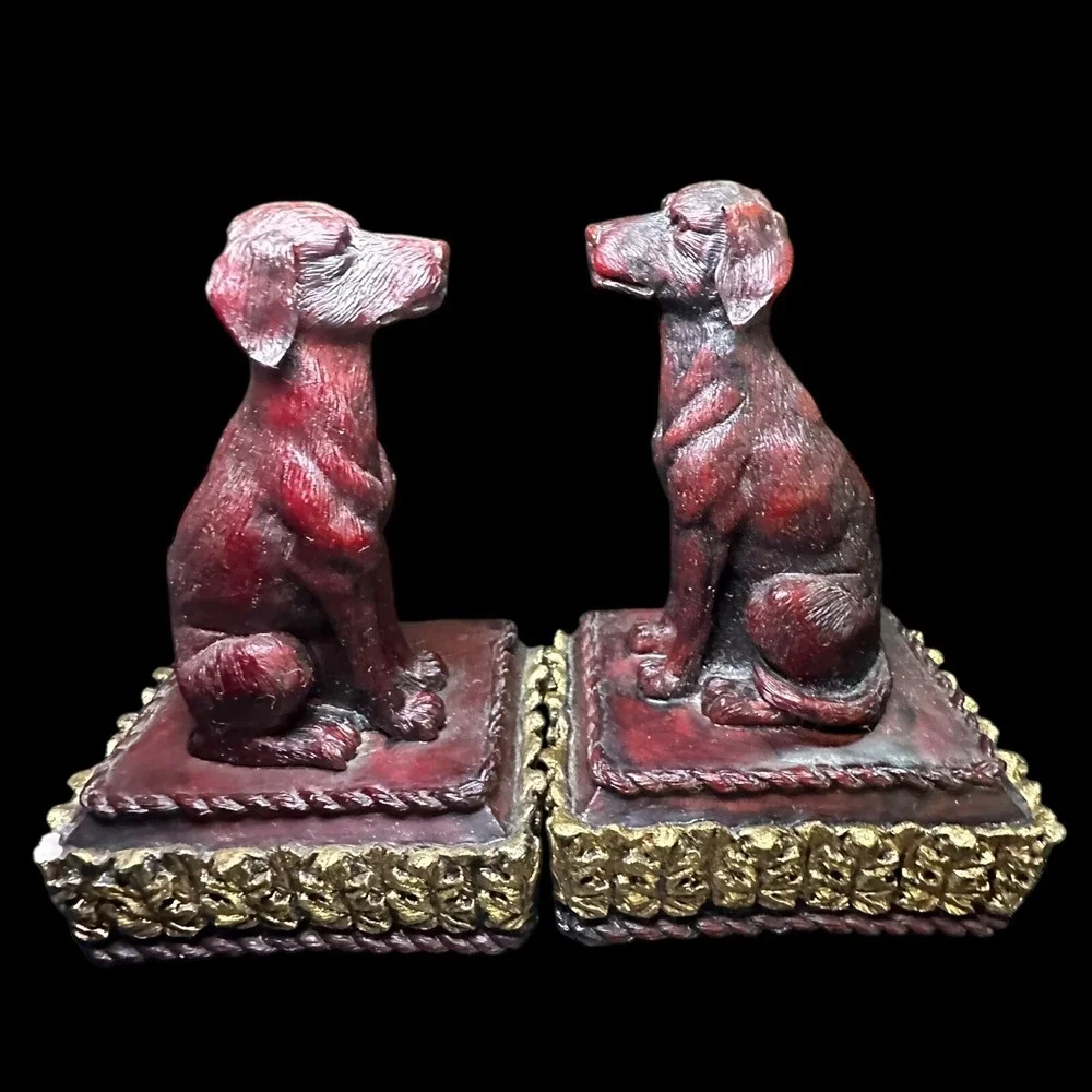Retriever Book Ends Carved Pair 